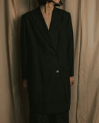 “Christian Dior” 90’s sculpted herringbone chester coat