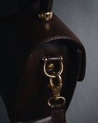 "Max Mara" Structured top handle leather shoulder bag