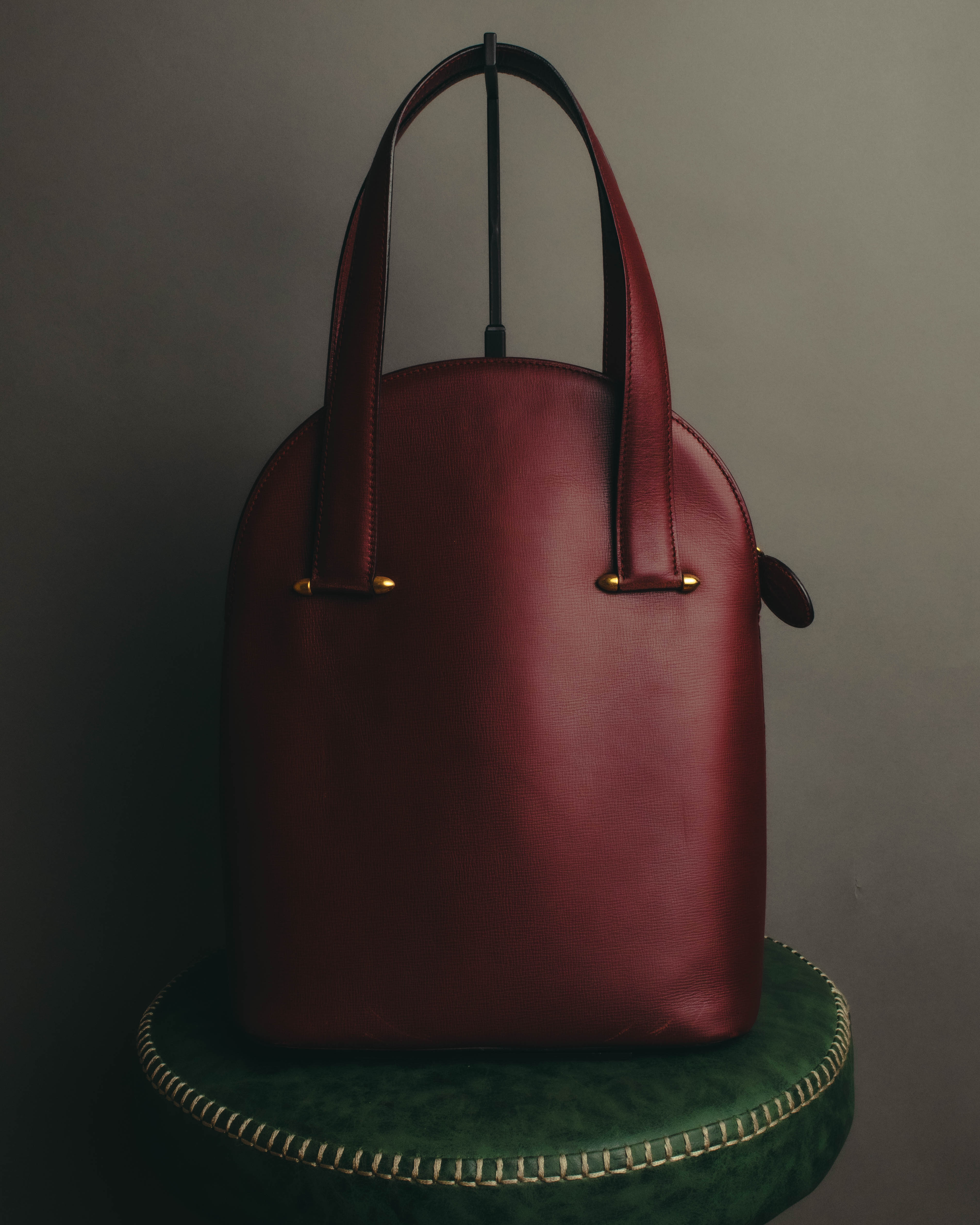 "Cartier" 80's-90's Bordeaux leather handbag