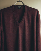 "GUCCI" 90's-00's Deep burgundy v-neck knit sweater