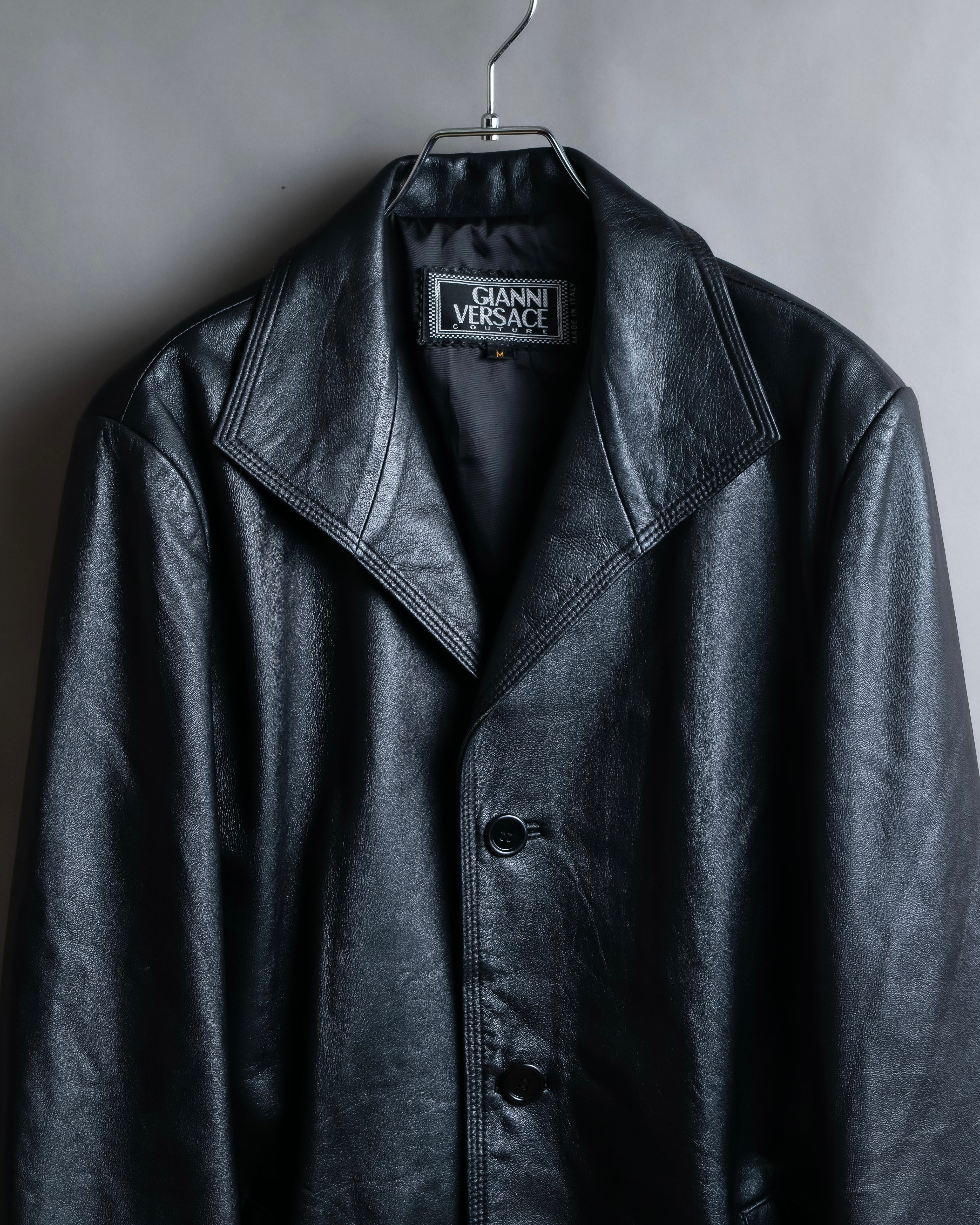 "GIANNI VERSACE COUTURE" Sheep skin oversized triangle color jacket