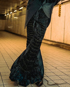 -REF process-
 Velour ruched bell bottoms