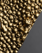 "YVES SAINT LAURENT" Granular texture diamond gold brooch