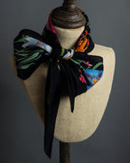 "GUCCI" Flower＆insect motif silk scarf
