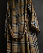 "BURBERRYS" Nova check maxi length silk gown coat