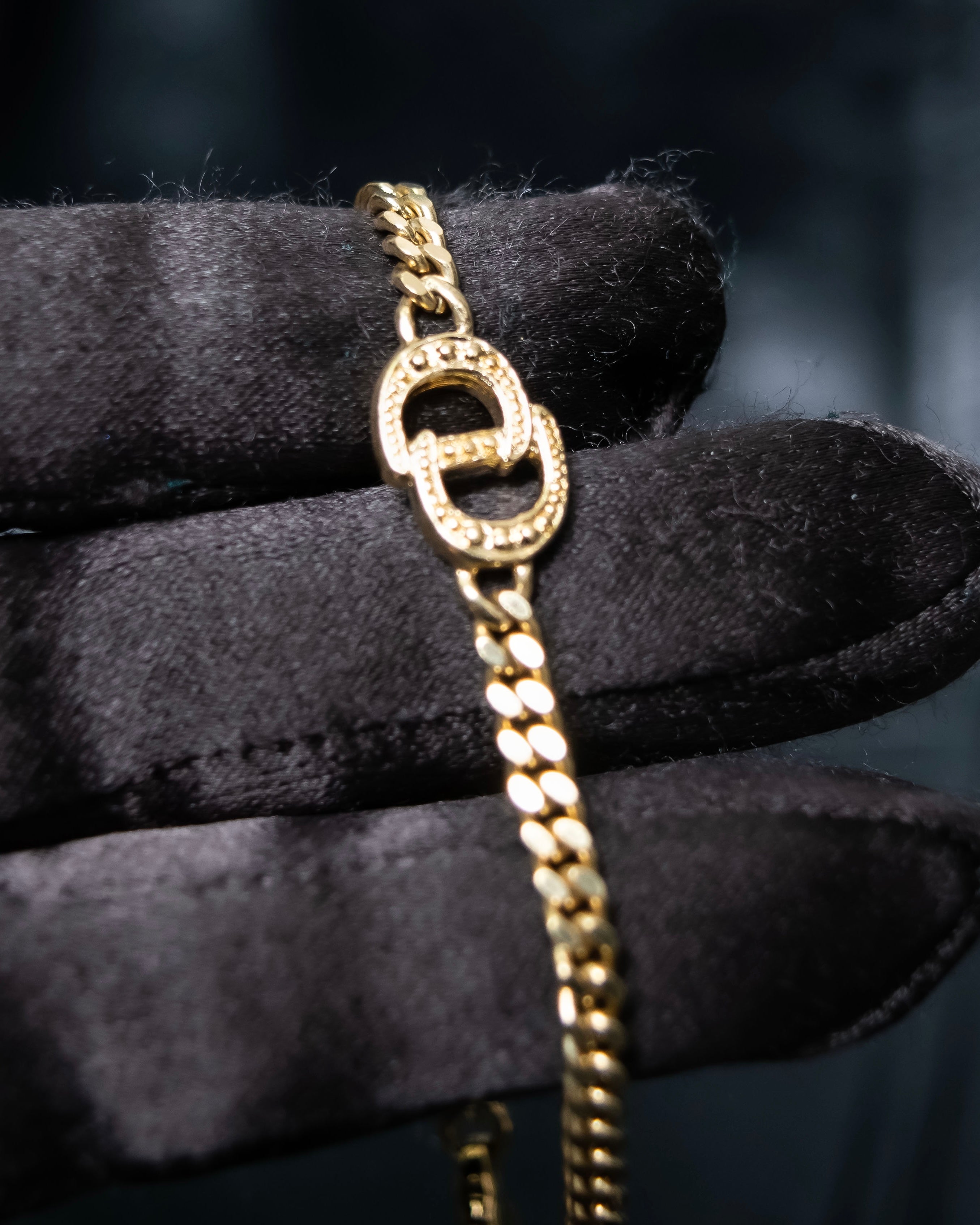 “Christian Dior” CD motif gold chain bracelet