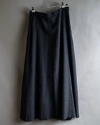 "Christian Dior" Front button design flare wool skirt