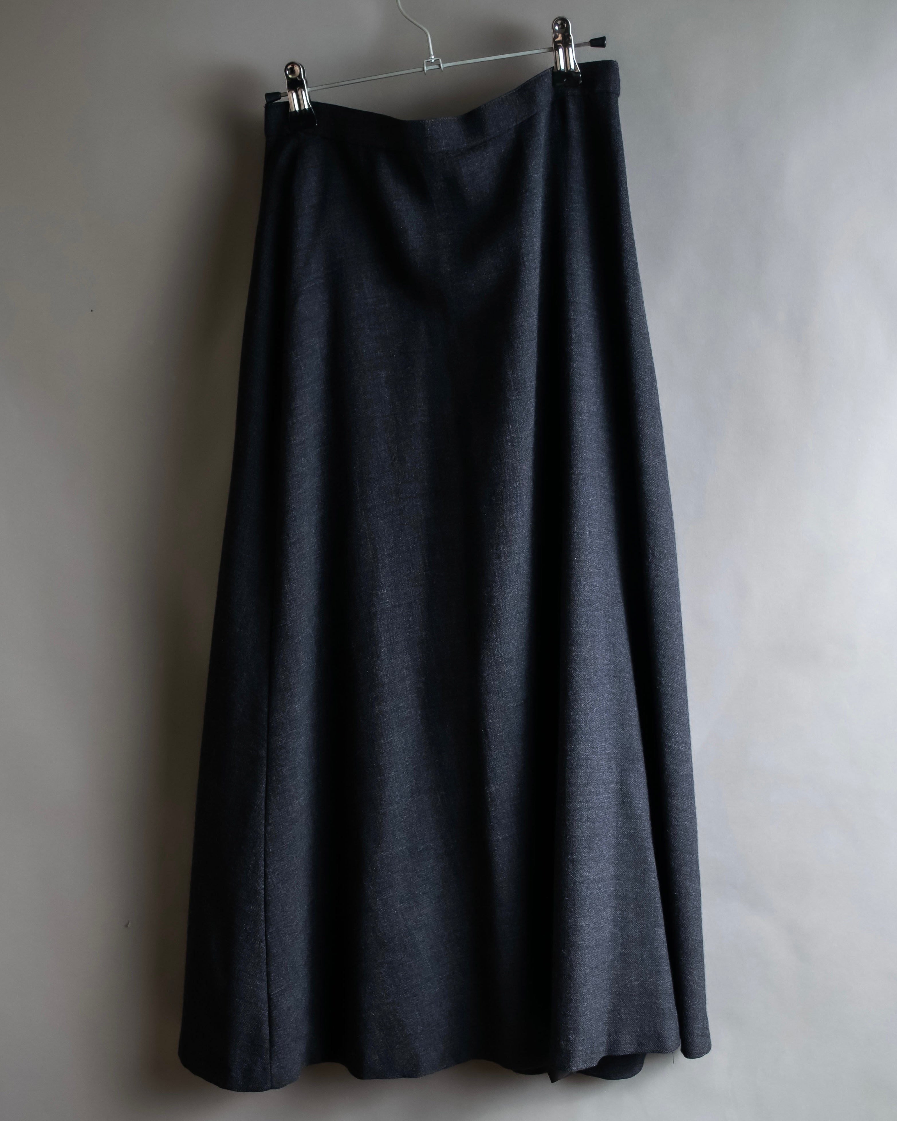 "Christian Dior" Front button design flare wool skirt