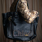 "Chloe" Eclipse series logo engraved leather tote bag