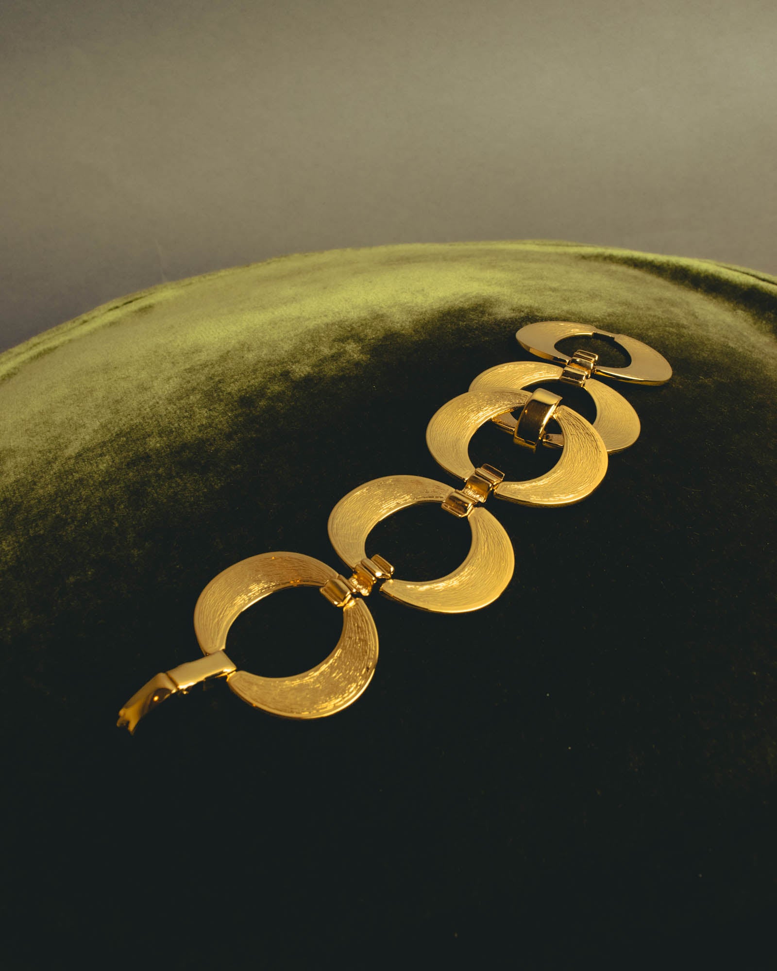 "Christian Dior" 80's-90's Sculptural gold tone link bracelet