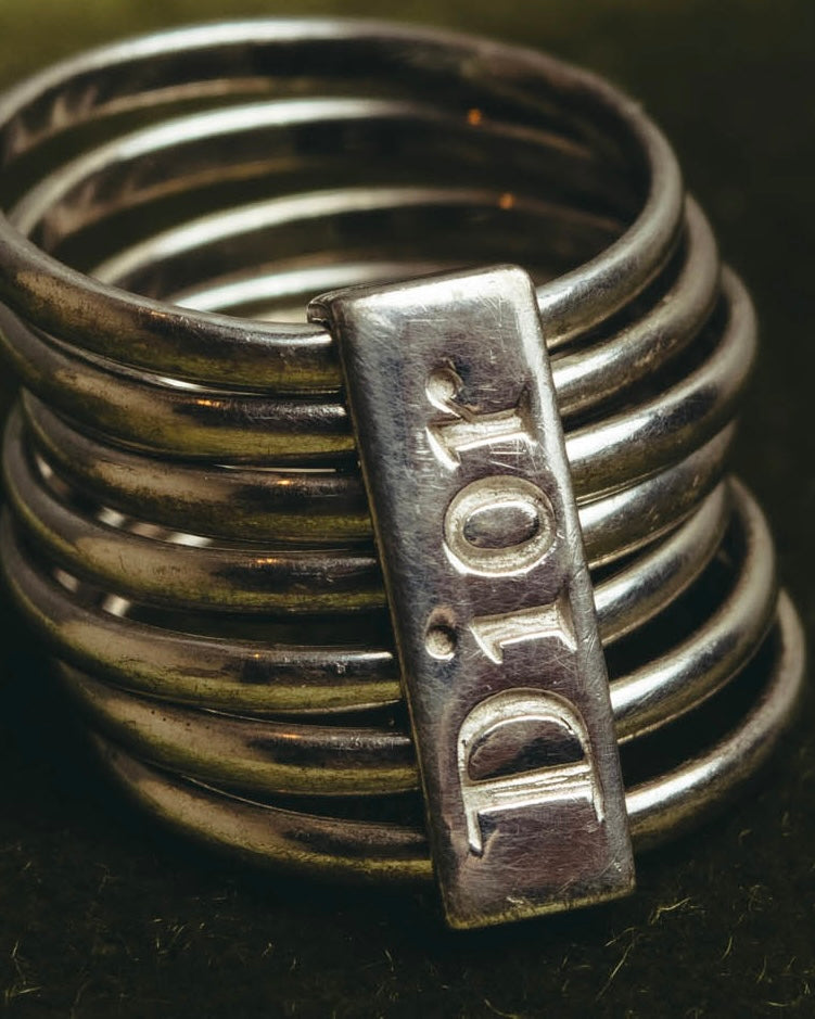 “Christian Dior” 00’s-10’s Silver 925 multi band logo ring