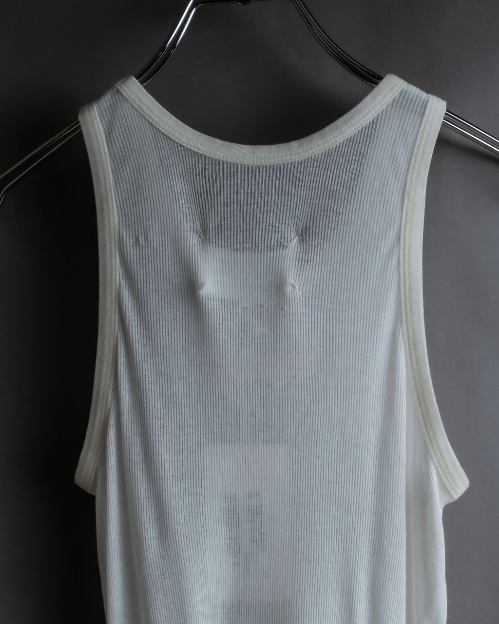 "MAISON MARGIELA" Stitch design net sheer tank top