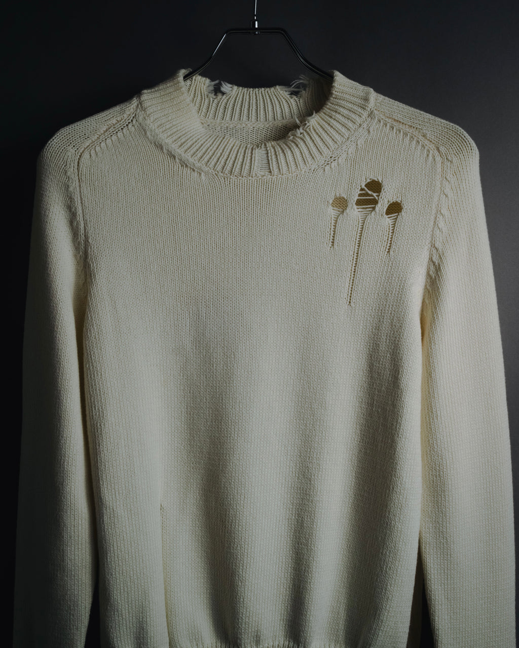 "Maison Margiela" 2022SS Destroyed rib-knit sweater
