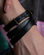 "HERMES" Layered design leather belt