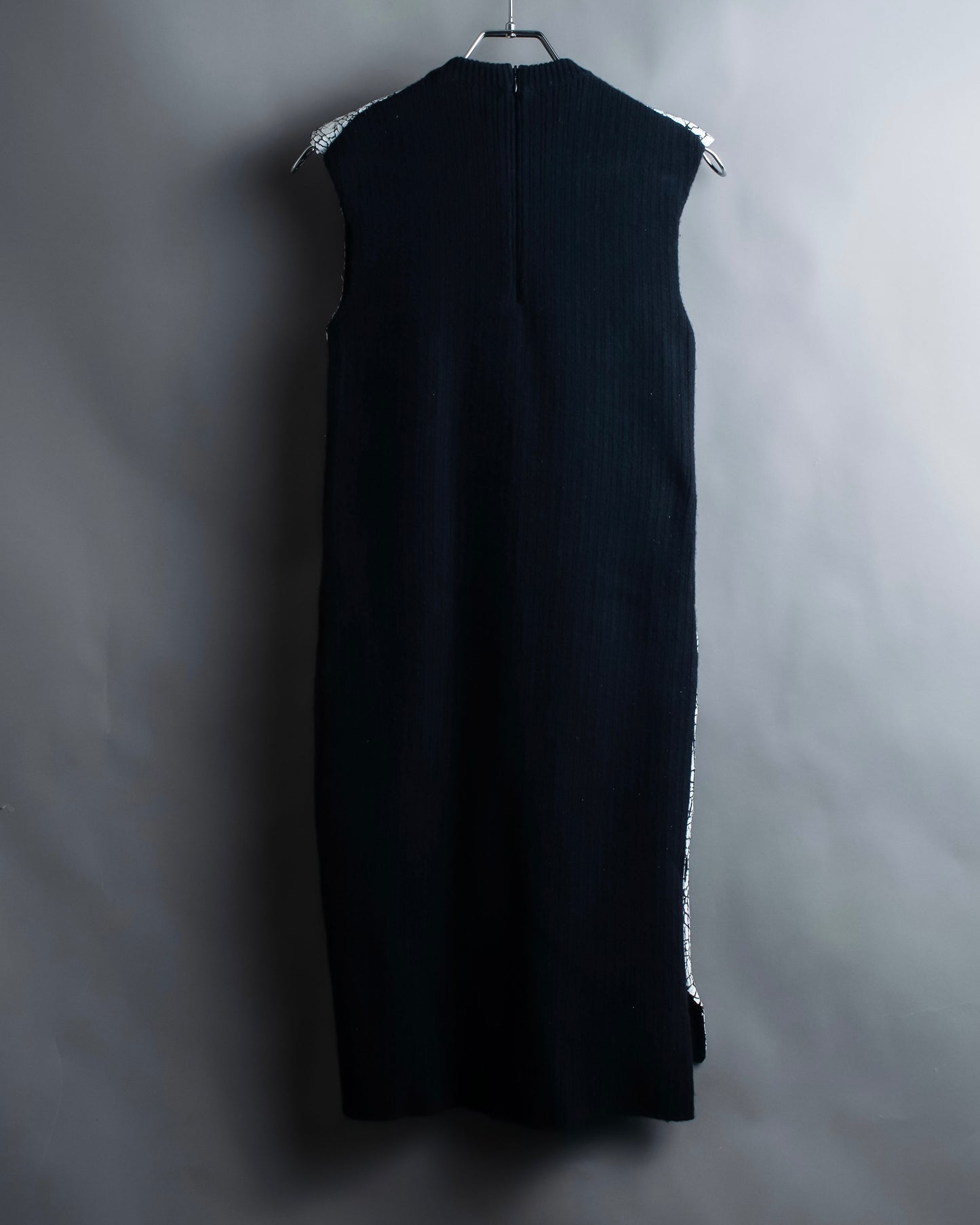 "BALENCIAGA" Cracked wool sleeveless dress