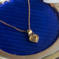 "Christian Dior" Heart motif zirconia gold pendant