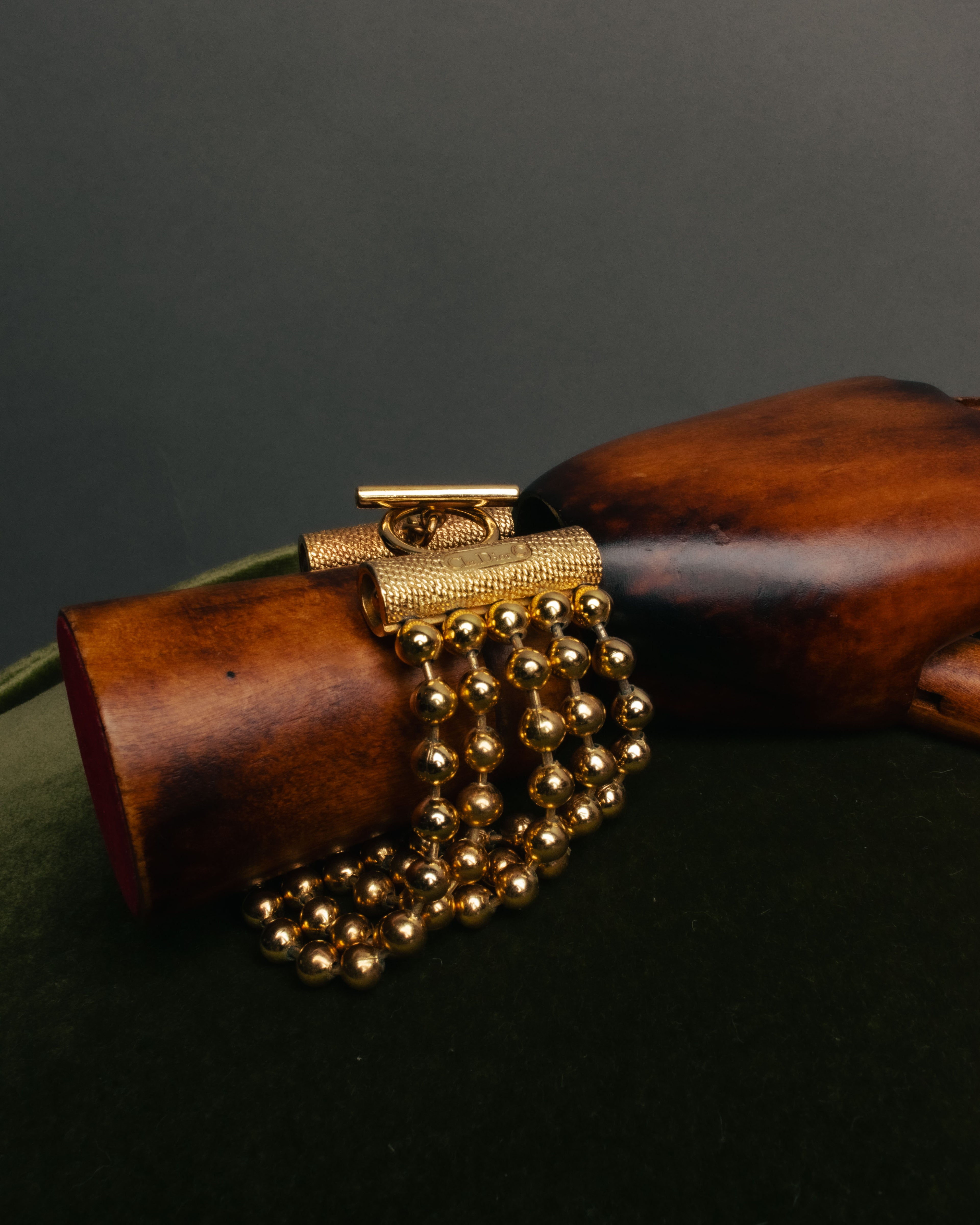 -SPECIAL- “Christian Dior” 70’s-80’s Five strand gold ball chain bracelet