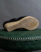 "Jimmy Choo" Leather combination wedge sole heel sandals