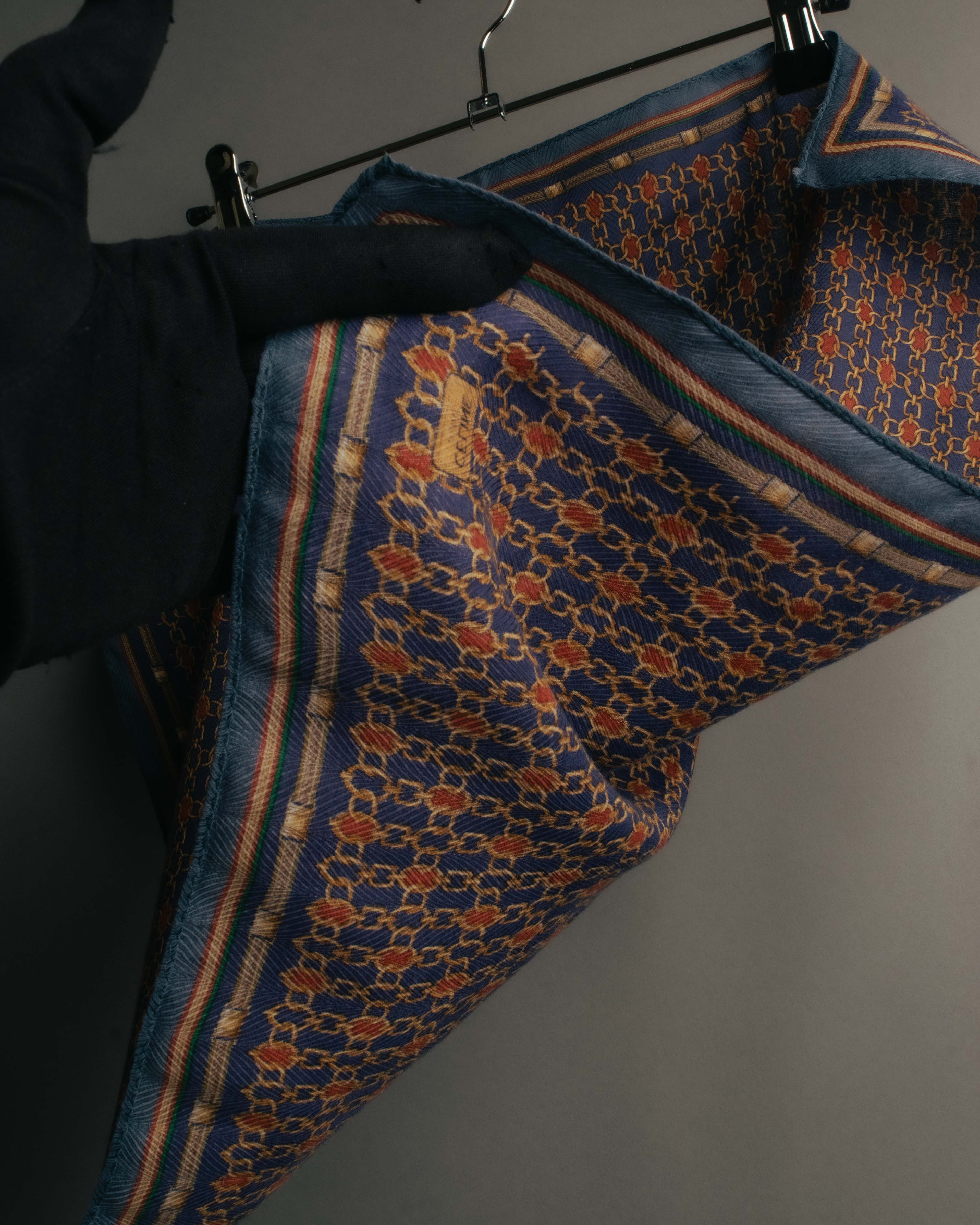 "CELINE" 80's-90's Chain print scarf