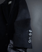 "GUCCI" Michele period linear silhouette wool chester coat