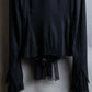 "YVES SAINT LAURENT" 2002 AW Scarf docking tulle design silk double zipper blouse