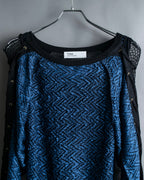 "TOGA ARCHIVES" String design mesh switching melange knit