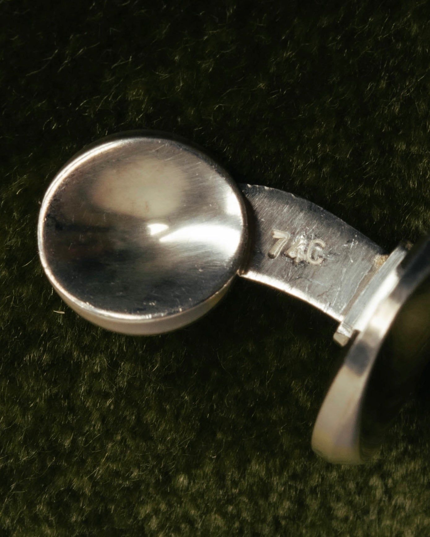 “Georg Jensen” 70’s Sterling silver round cufflinks