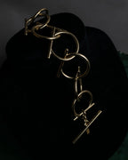 "Salvatore Ferragamo" Gancini motif layered gold bracelet