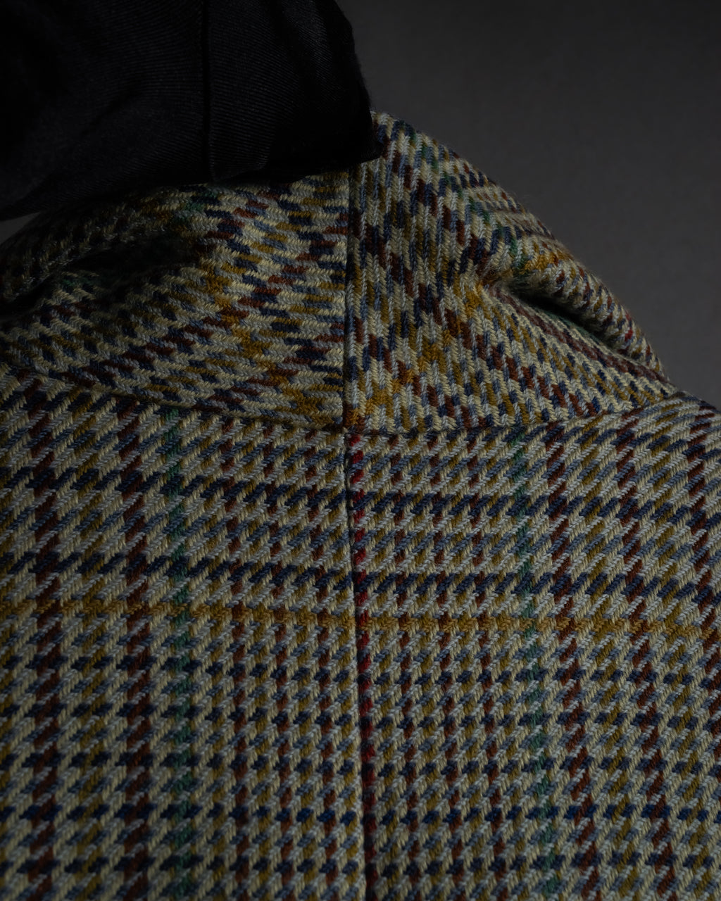 "CELINE" 90’s–00’s checked velvet collar coat