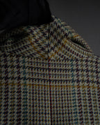 "CELINE" 90’s–00’s checked velvet collar coat