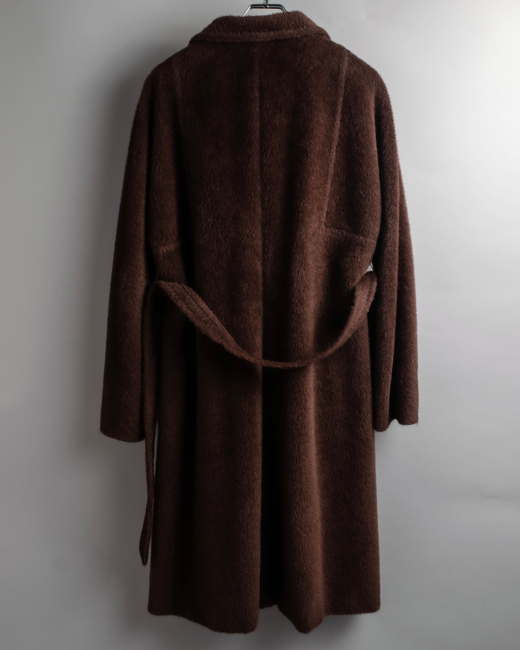 "Max Mara" Alpaca wool belted stand collar long coat