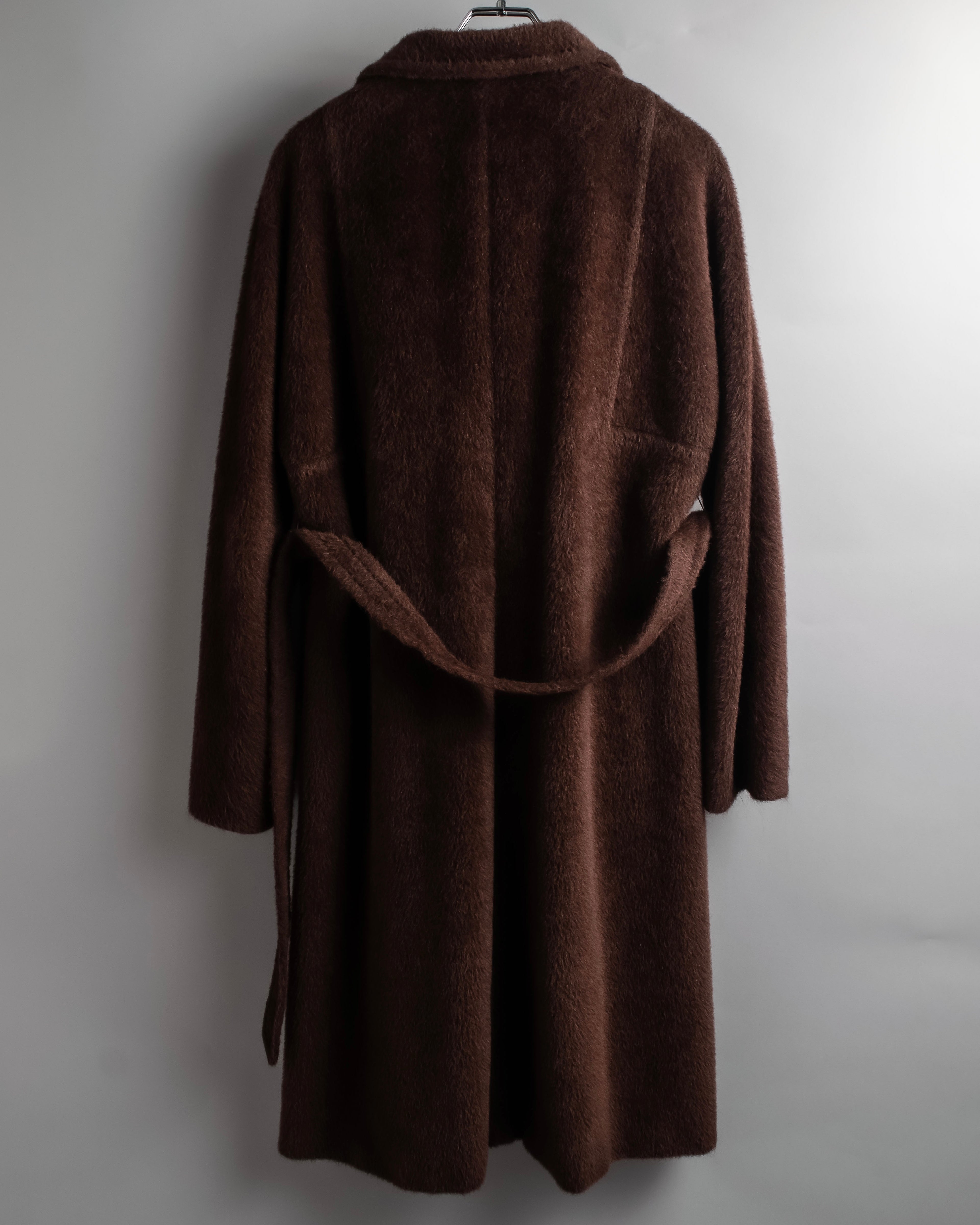 "Max Mara" Alpaca wool belted stand collar long coat