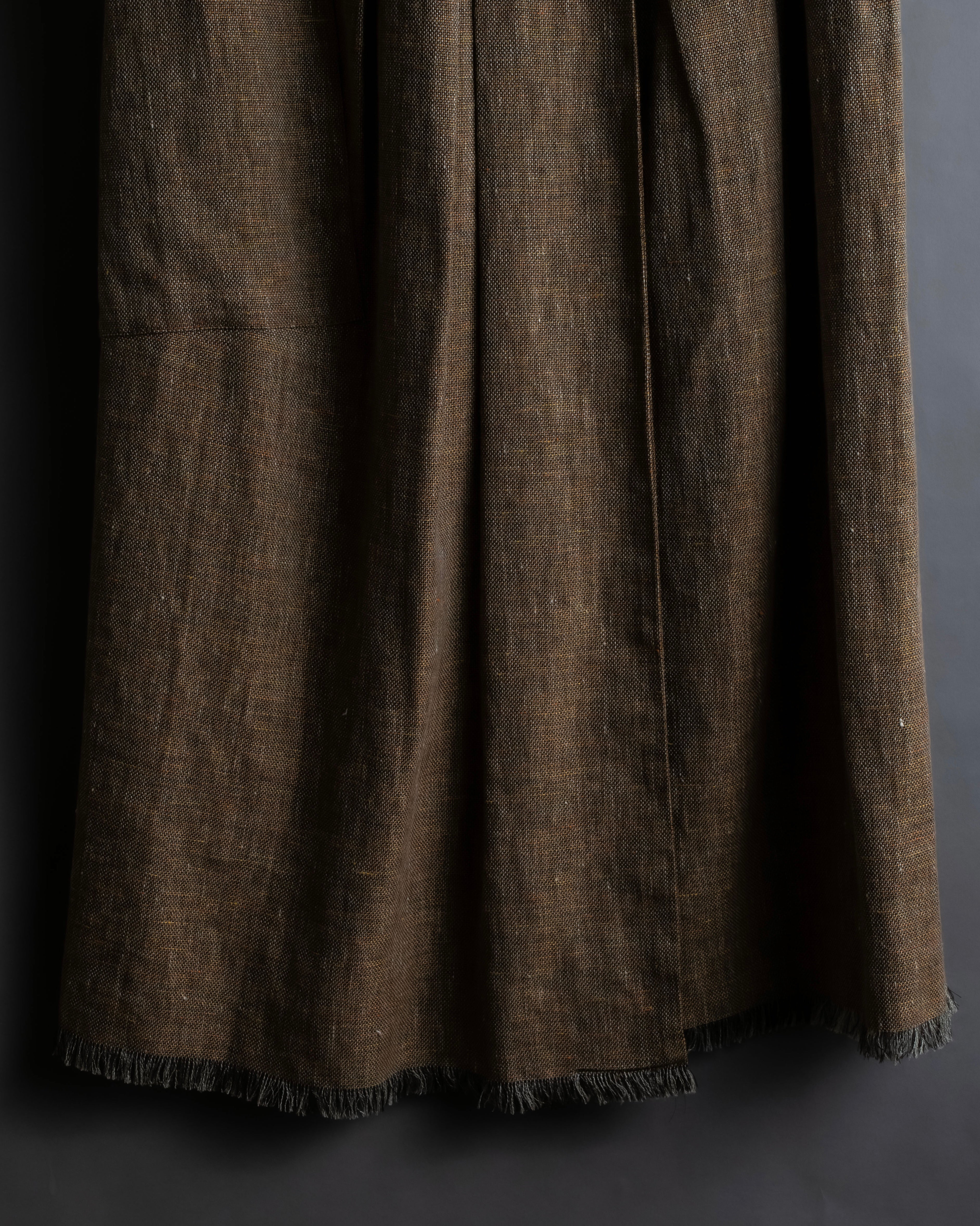 "HERMES" Gaultier period fringe design wrap skirt