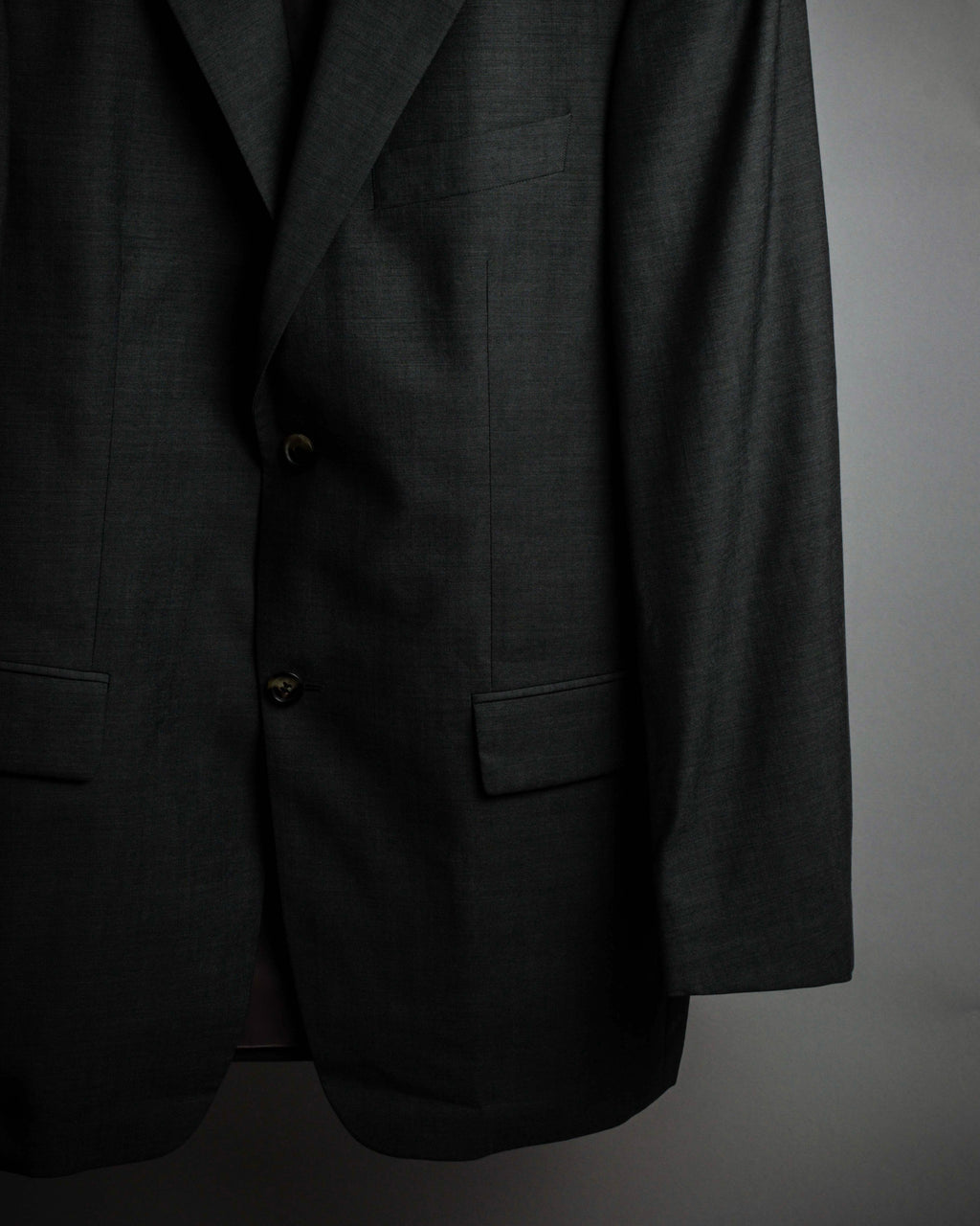 "HUGO BOSS" Fine-gauge wool khaki gray set up
