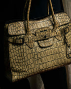 "MIU MIU" Belt strap design embossed leather hand bag