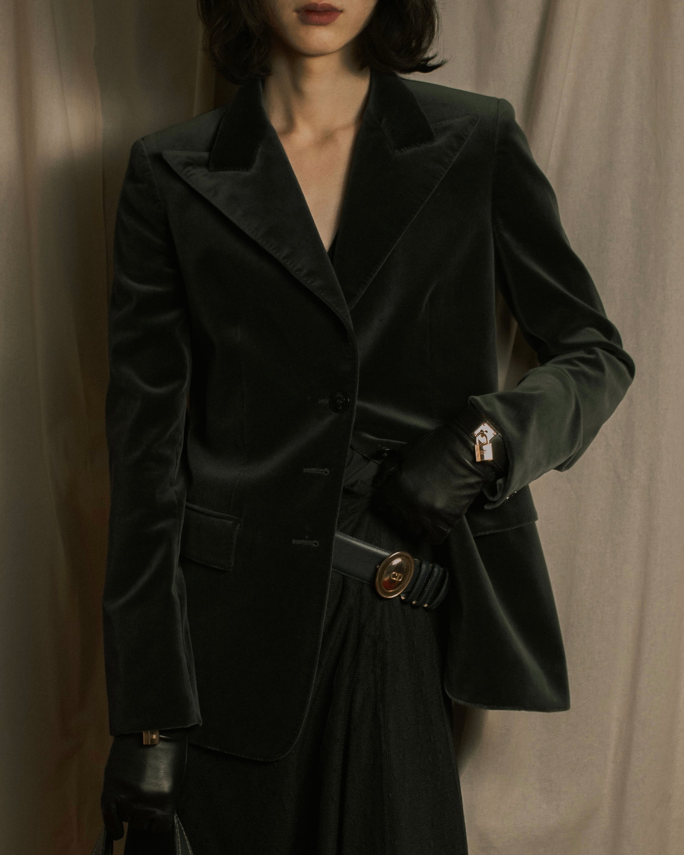 –SPECIAL– "HERMES"
00’s Velvet switchinglamb leather collar special tailored jacket