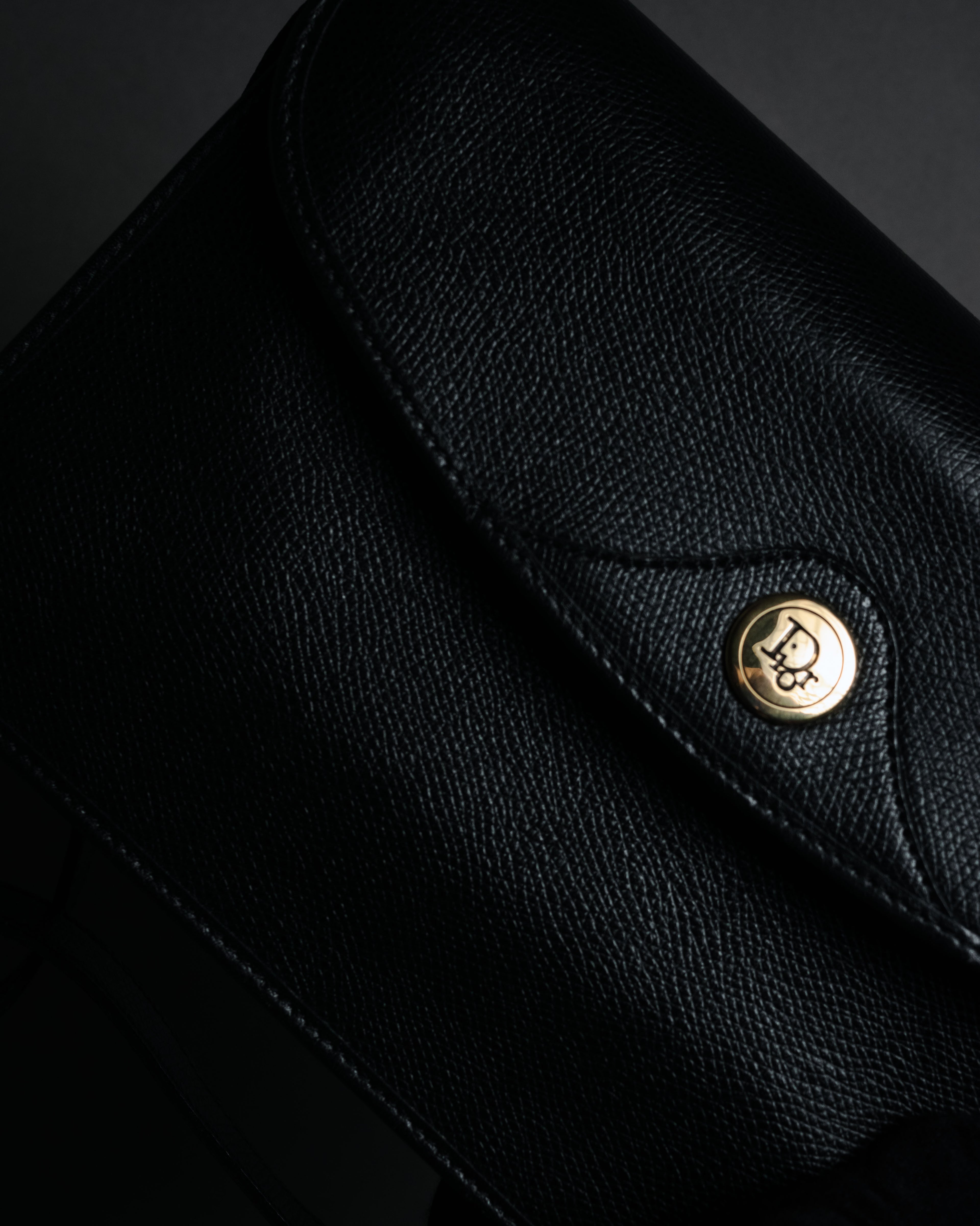 "Christian Dior" 80’s structured grained leather flap shoulder bag