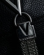 "VALENTINO" Textured leather V tassel chain shoulder bag