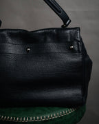 “YVES SAINT LAURENT” Late 2000s Muse Two grained leather flap hand bag