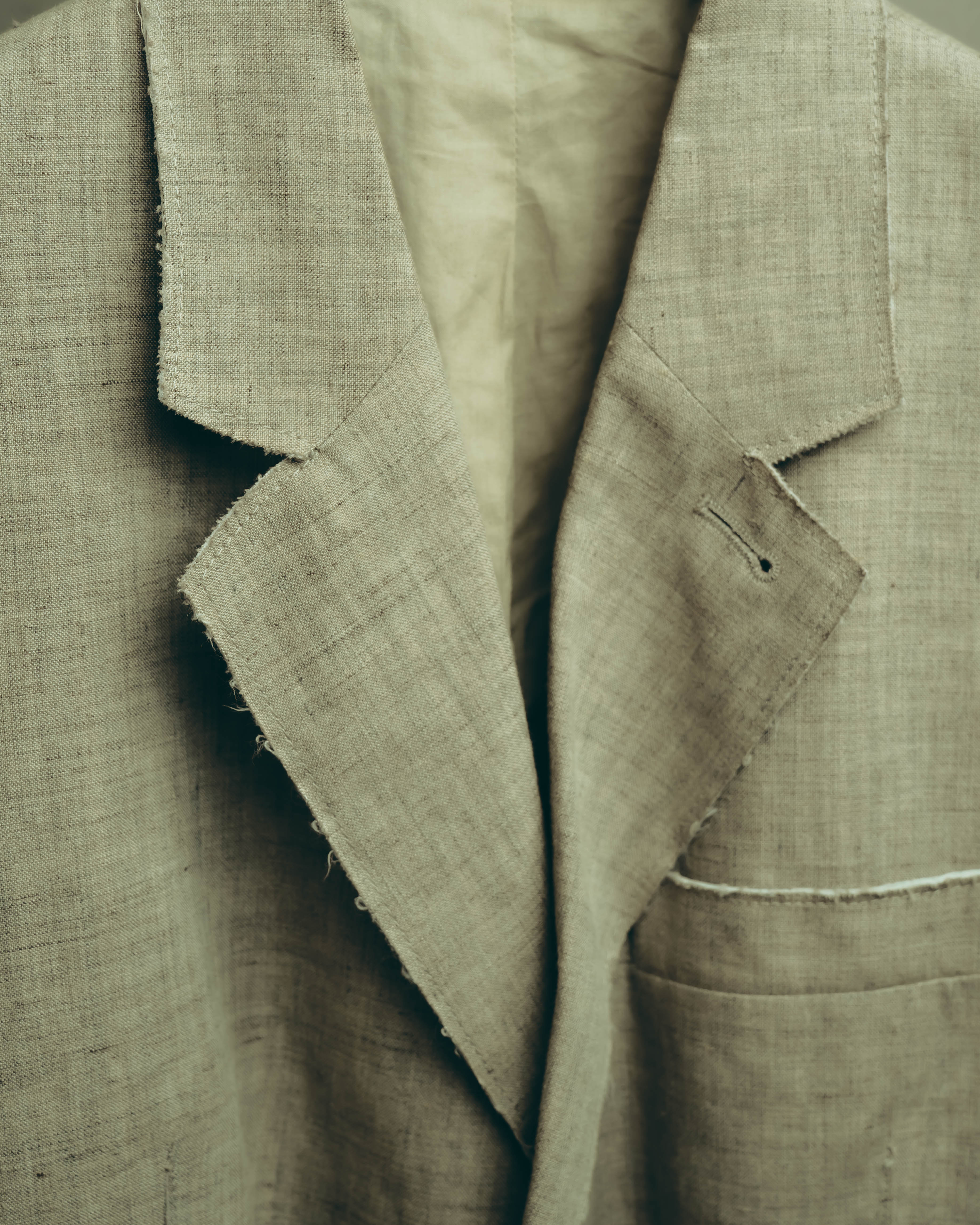 -SPECIAL- “Maison Martin Margiela” 2014SS raw-edge linen tailored jacket