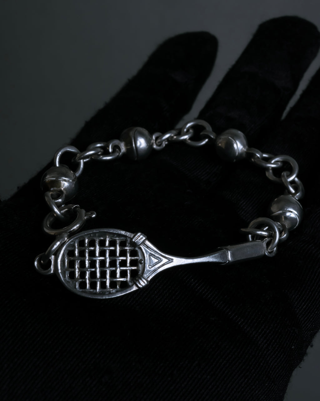"GUCCI" Tennis racket motif silver bracelet