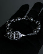 "GUCCI" Tennis racket motif silver bracelet