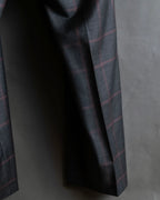 "GUCCI" Glen plaid wool wide tapered slacks