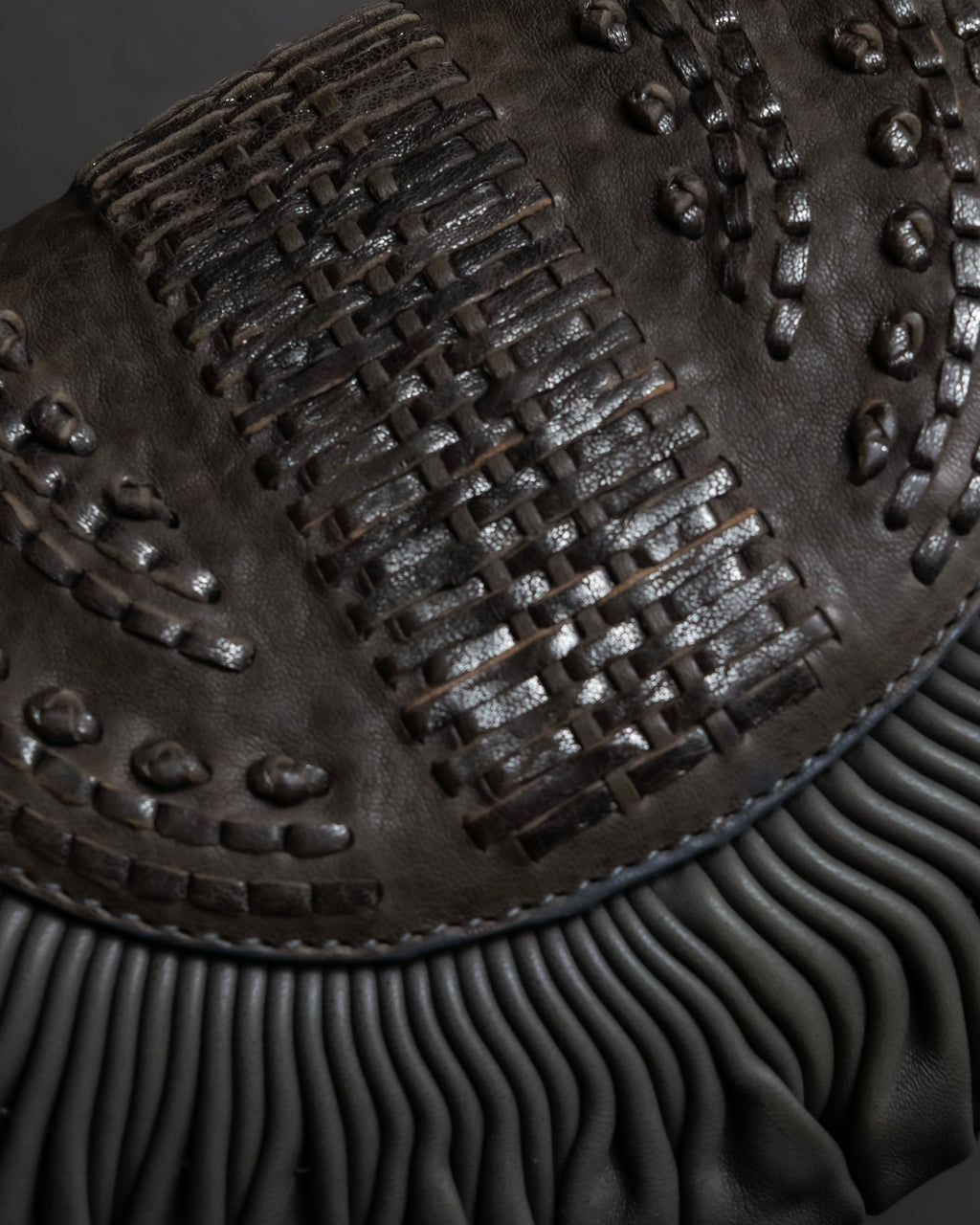 "Christian Dior" John Galliano period Gathering design leather hand bag