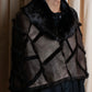 "GIVENCHY" Fur & leather used reversible short shawl collar jacket