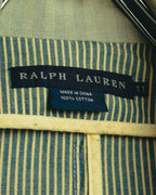-SPECIAL- "Ralph Lauren" 00's Hickory stripe cotton double-breasted marine jacket