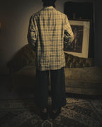 -SPECIAL- "Hermès" 10's Textured linen blend check blazer