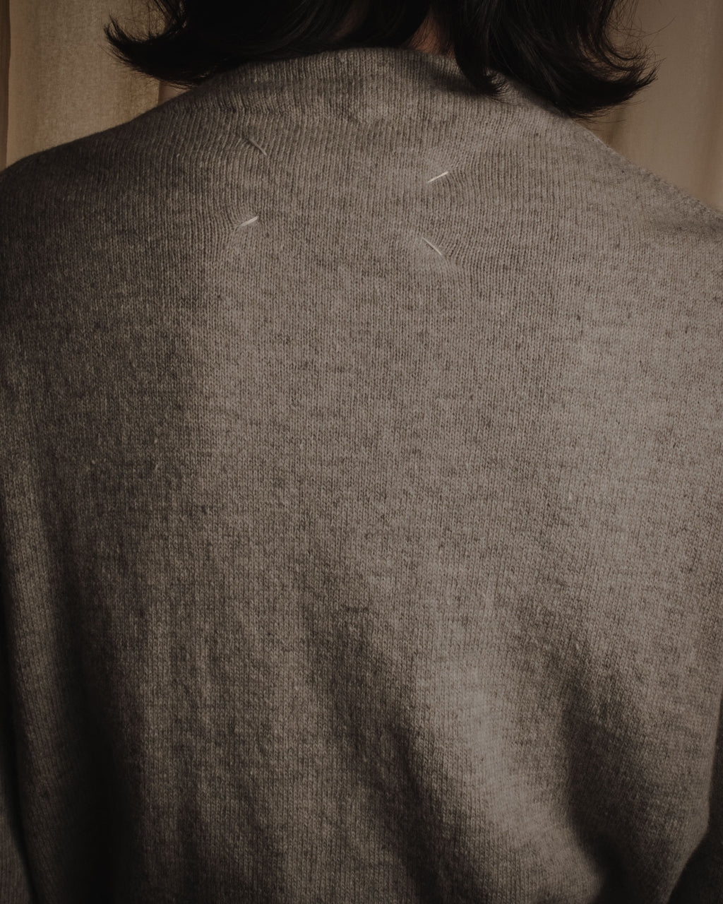 "Maison Margiela" 17AW belted gown knit coat