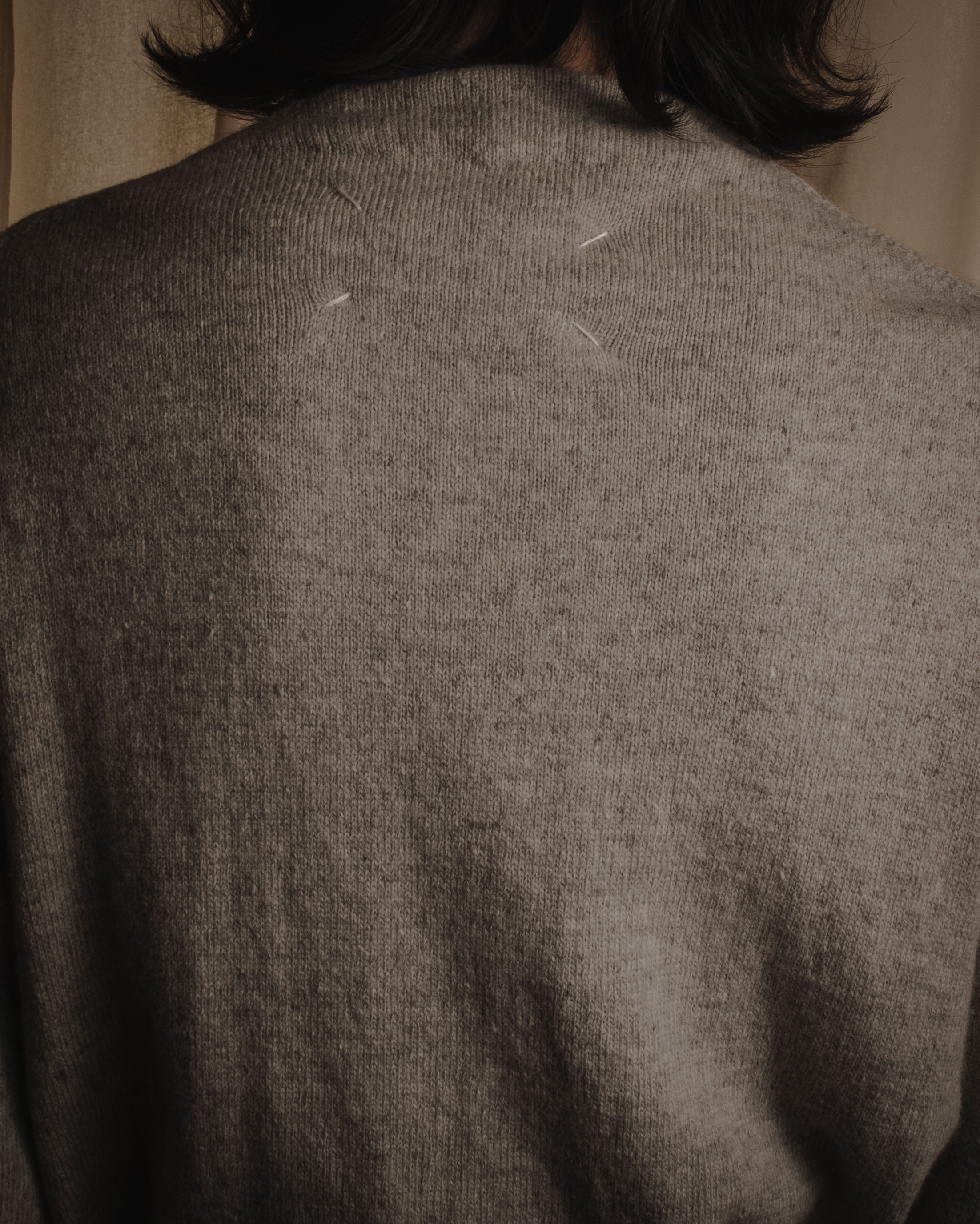 "Maison Margiela" 17AW belted gown knit coat