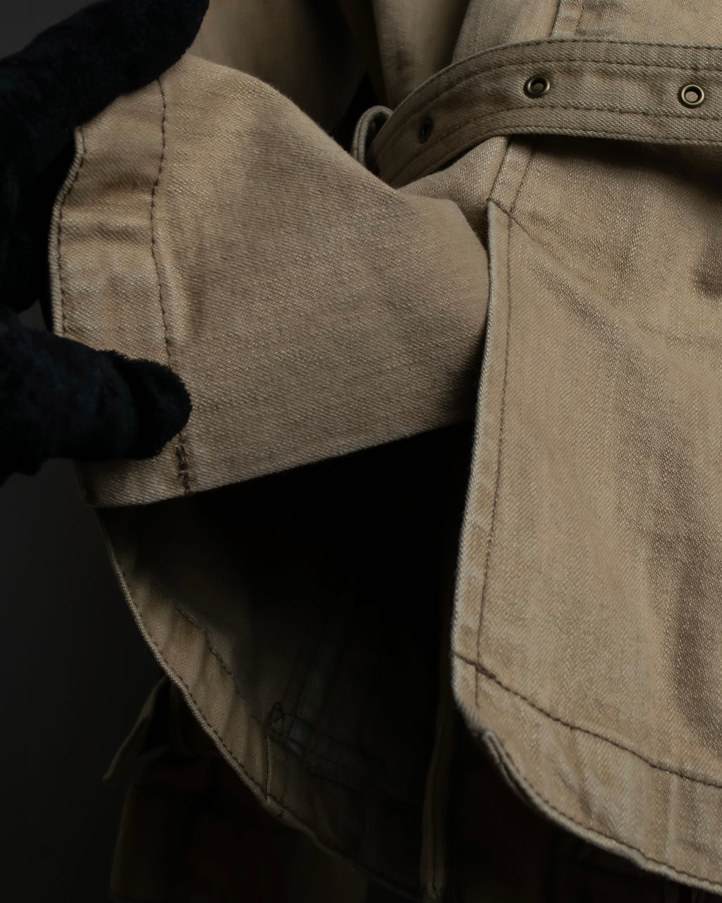 "BURBERRY" Selvedge denim trench detail jacket
